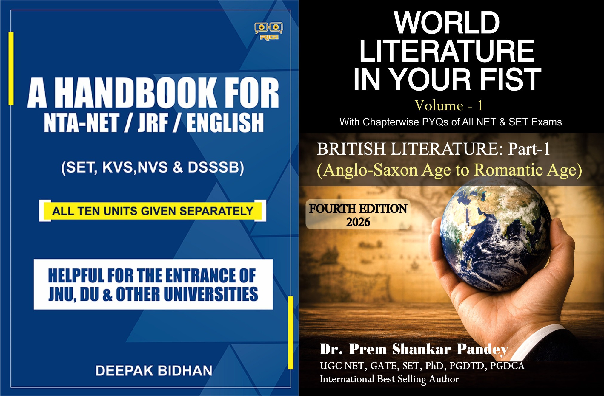 A Handbook for NTA-NET JRF SLET English & WORLD LITERATURE IN YOUR FIST volume 1 4th edition 2026 edition combo pack